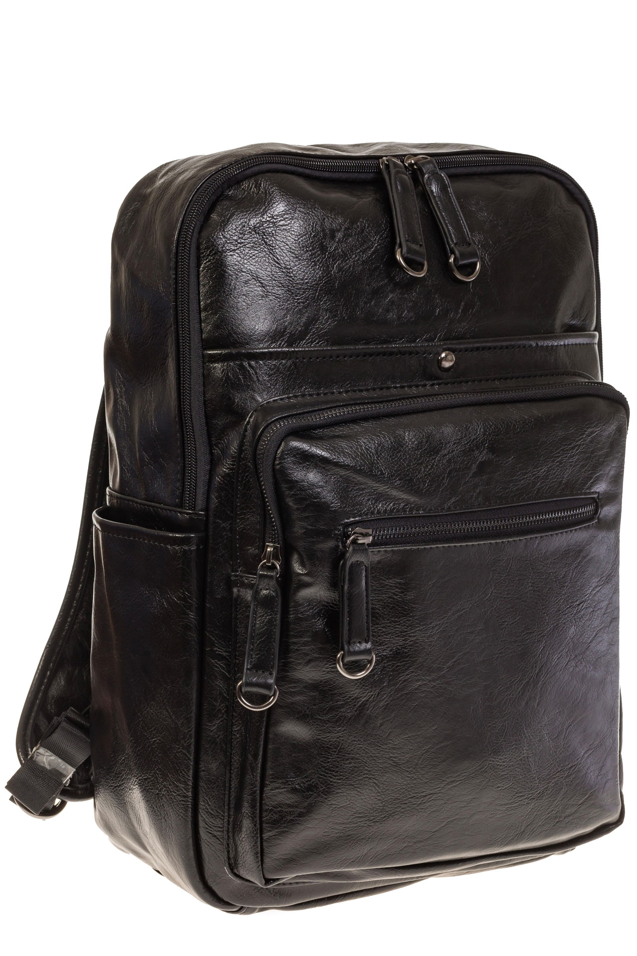 На фото 1 - Прямоугольный рюкзак из искусственной кожи для мужчин