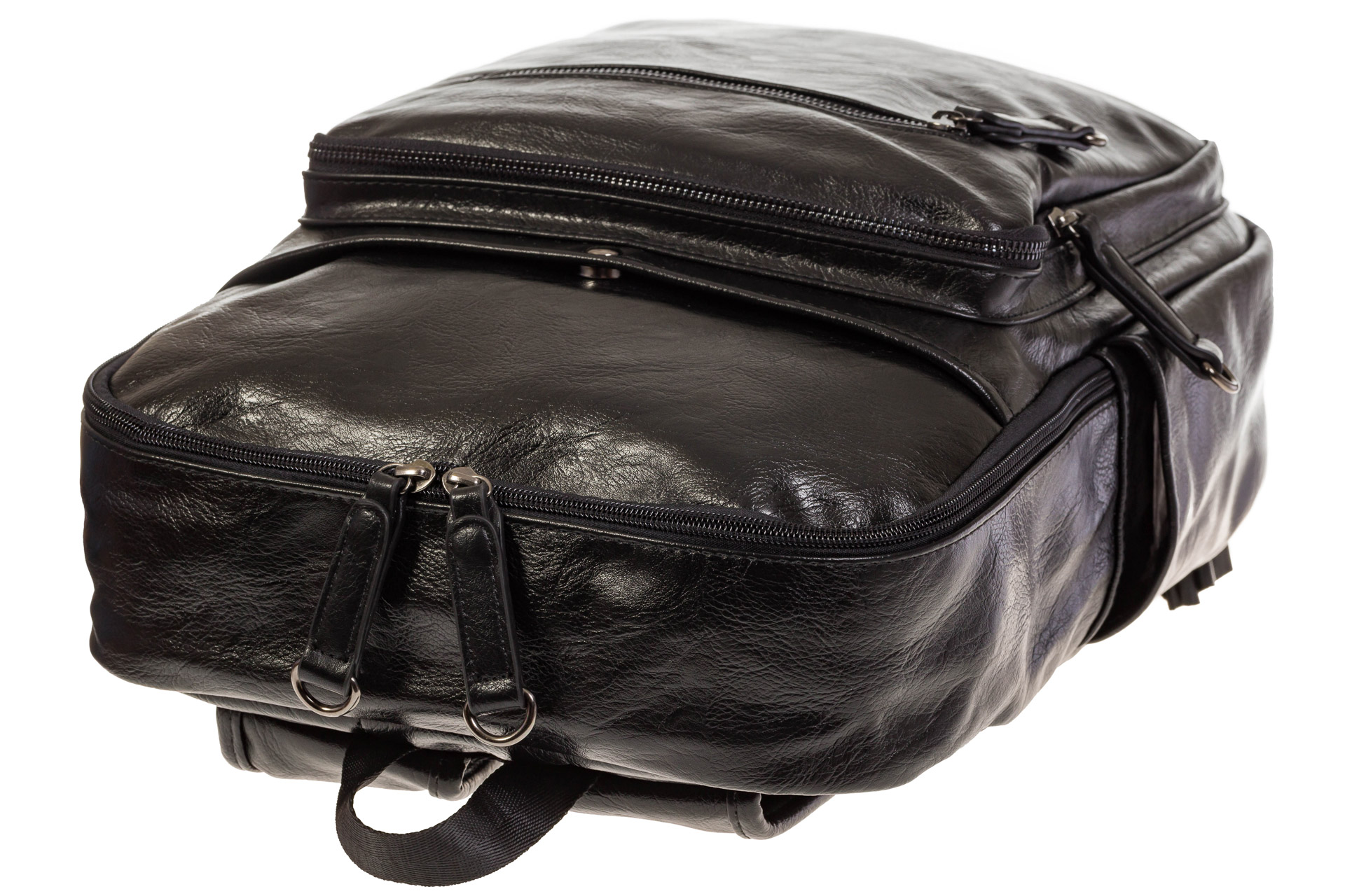 На фото 4 - Прямоугольный рюкзак из искусственной кожи для мужчин
