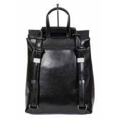 На фото 3 - Кожаный рюкзак-трансформер, цвет чёрный