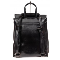 На фото 3 - Женский рюкзак трансформер из натуральной кожи, цвет черный