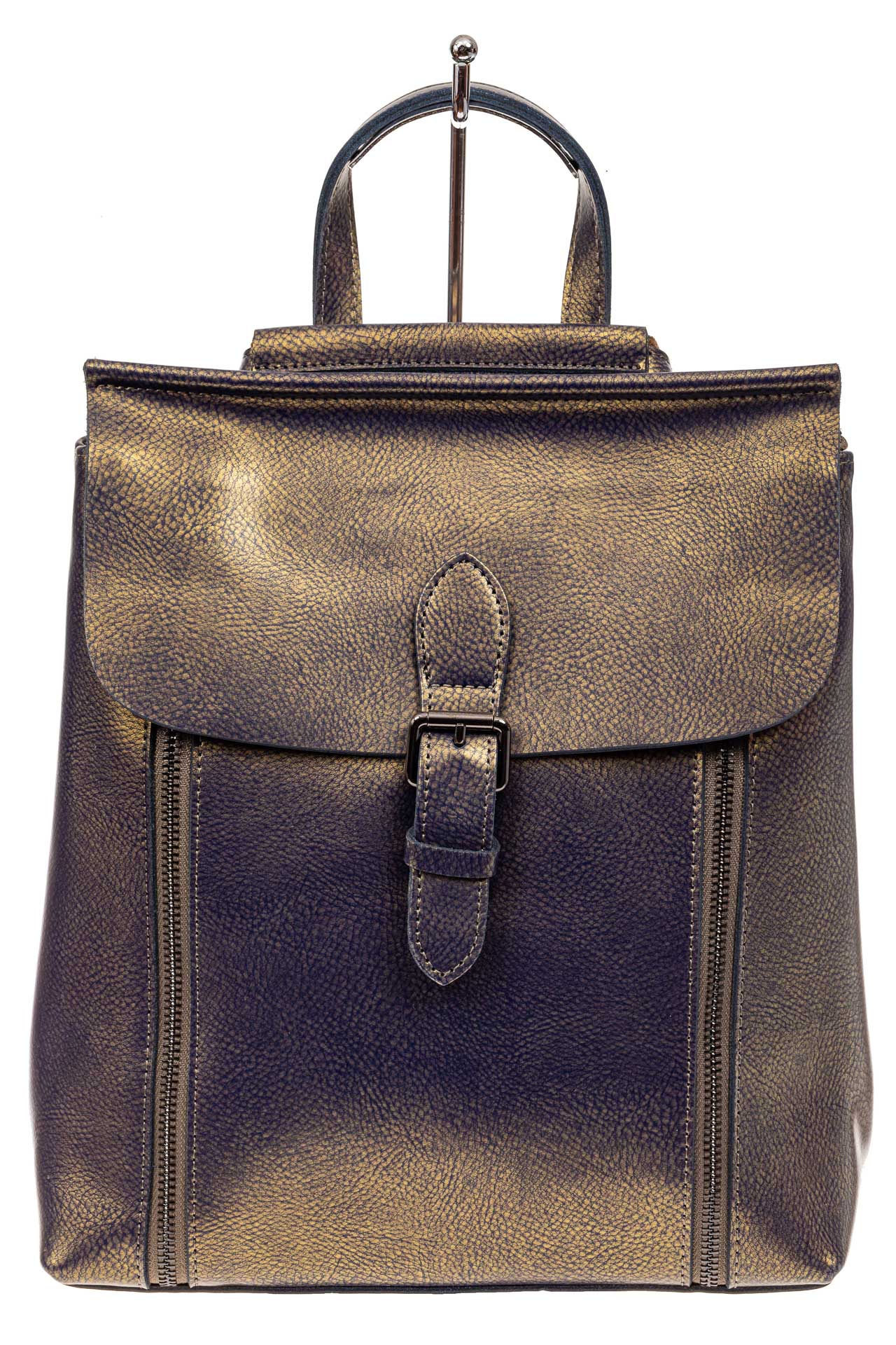 На фото 2 - Женский рюкзак трансформер из натуральной кожи, цвет бронза