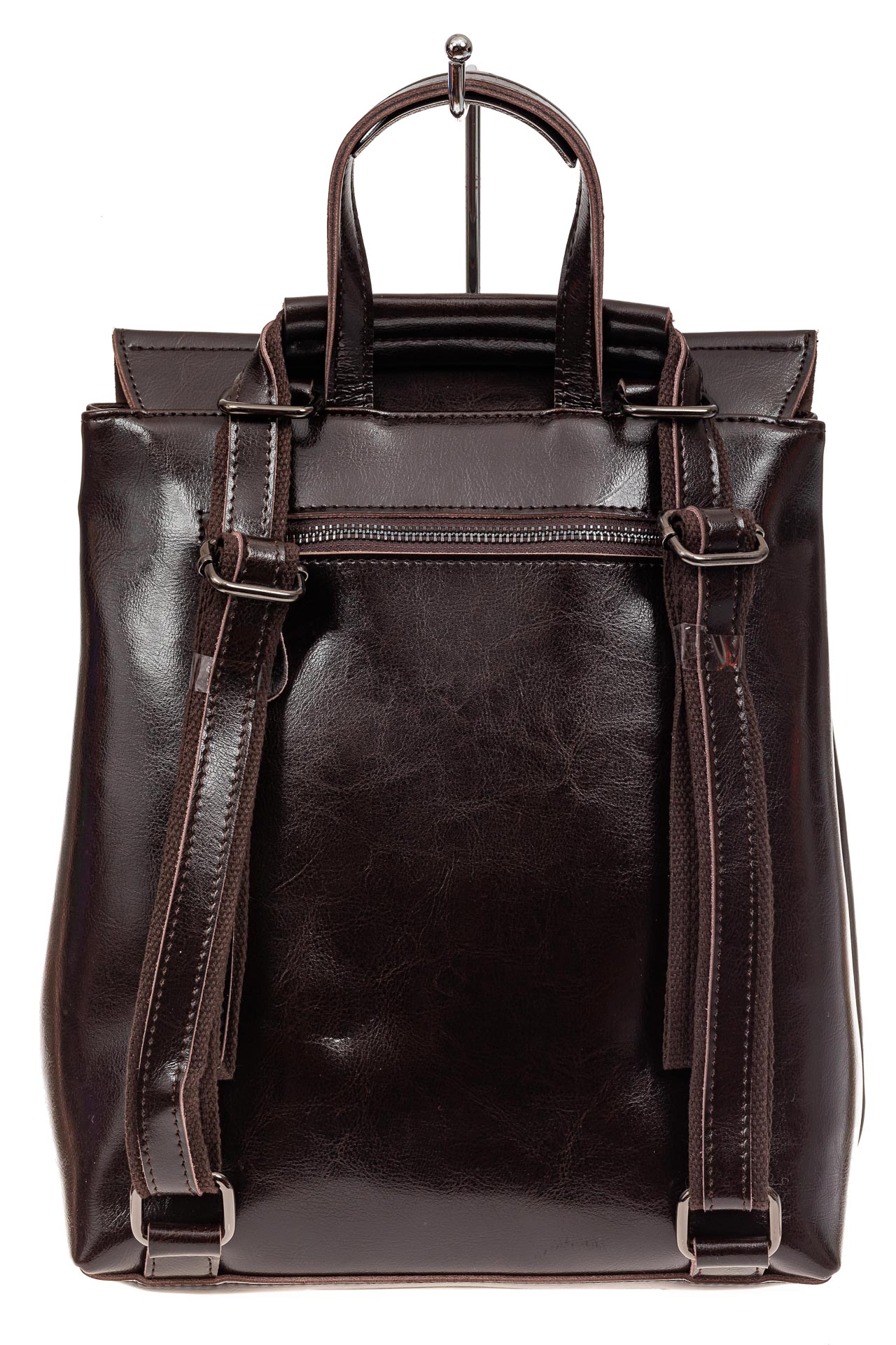 На фото 3 - Женский рюкзак трансформер из натуральной кожи, цвет коричневый