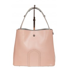 На фото 3 - Женская сумка шоппер из натуральной кожи, цвет розовый