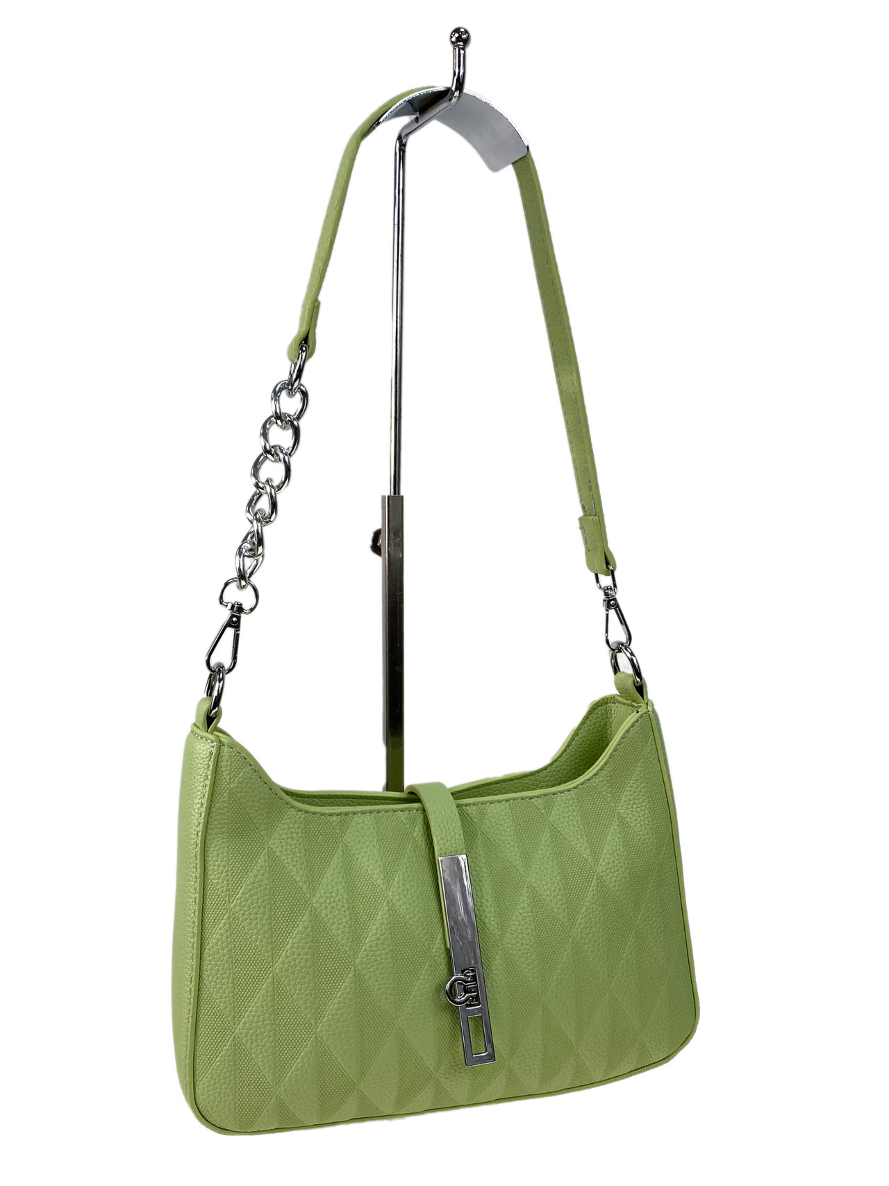 На фото 1 - Женская сумка из искусственной кожи, цвет зеленый