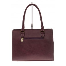 На фото 3 - Женская сумка из искусственной кожи, цвет бордо-баклажан