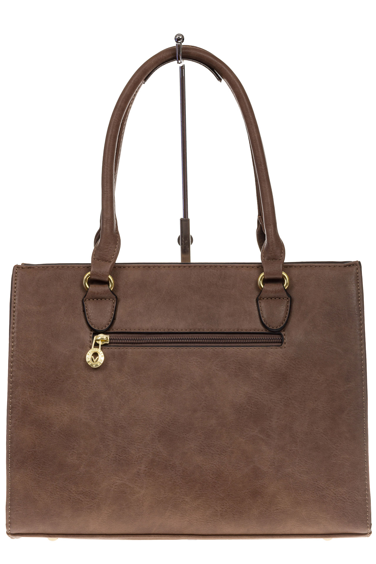 На фото 3 - Женская сумка из искусственной кожи, цвет коричневый