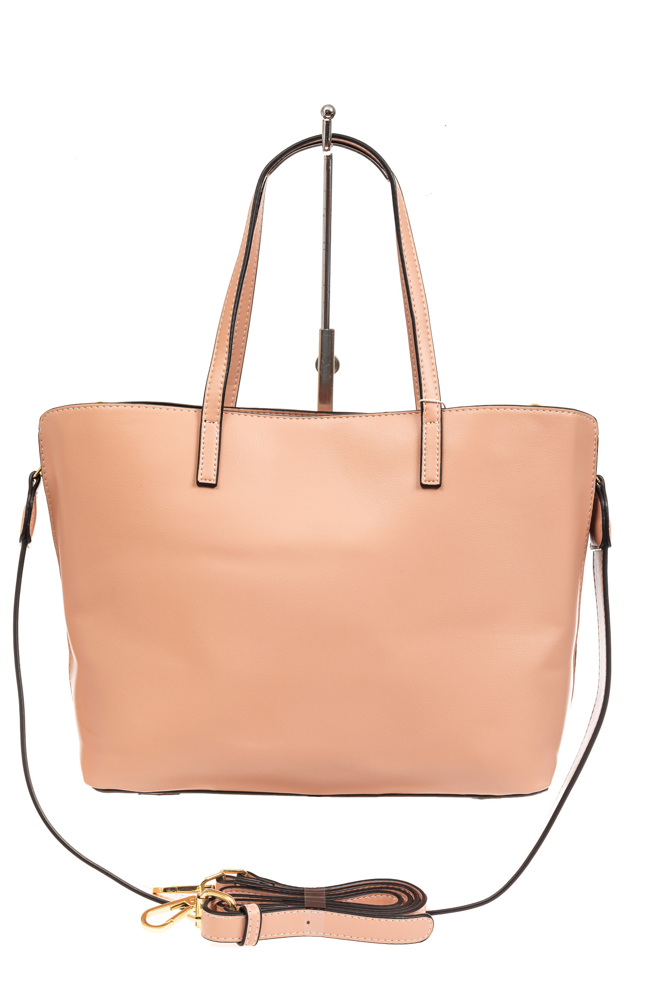 На фото 3 - Женская сумка тоут из искусственной кожи, цвет розовый