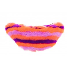 На фото 2 - Сумка на пояс женская из искусственного меха, цвет оранжево-розовый