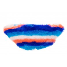 На фото 2 - Сумка на пояс женская из искусственного меха, цвет сине-голубой