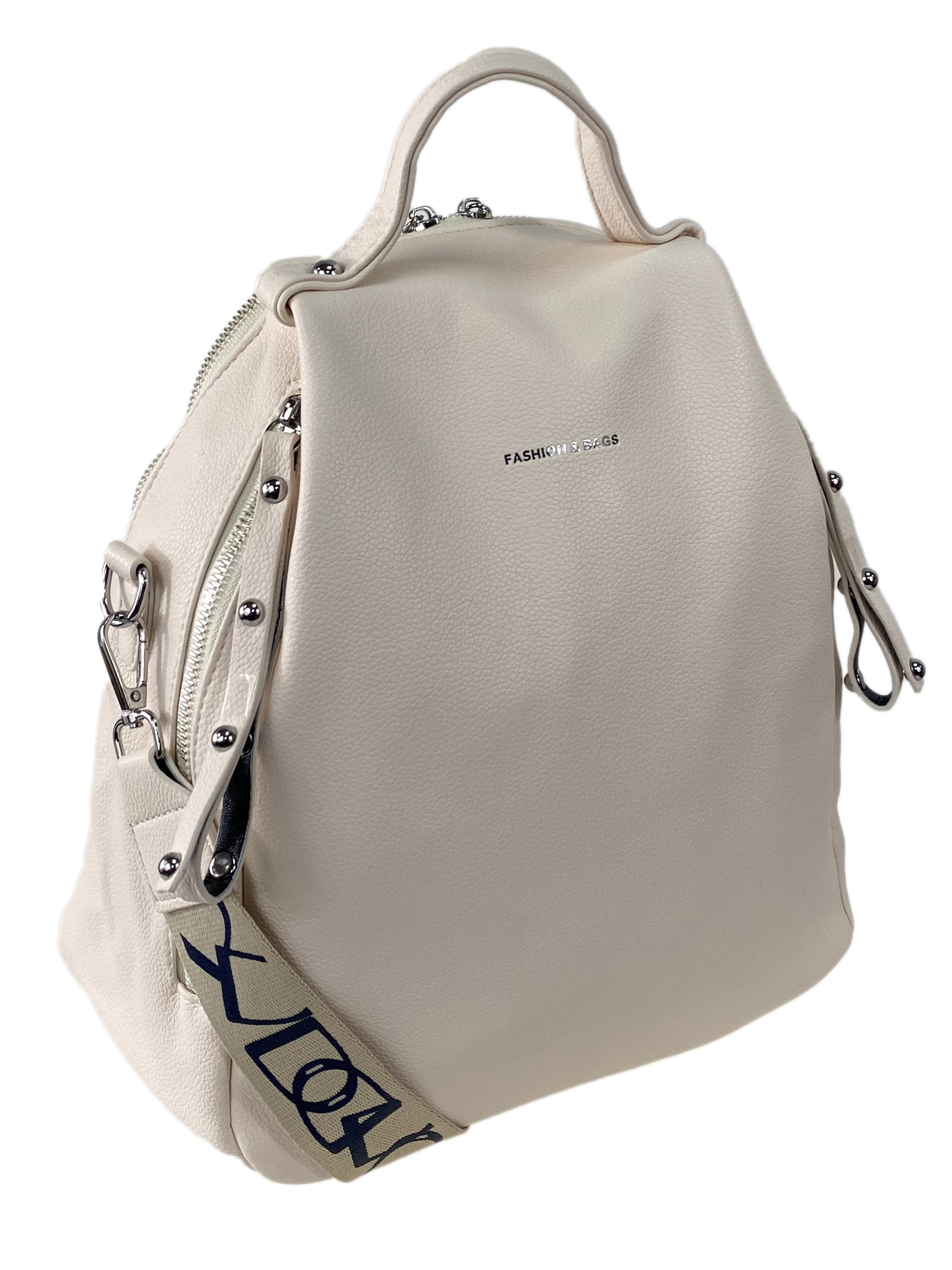 На фото 1 - Женская сумка-рюкзак  из искусственной кожи, цвет молочный