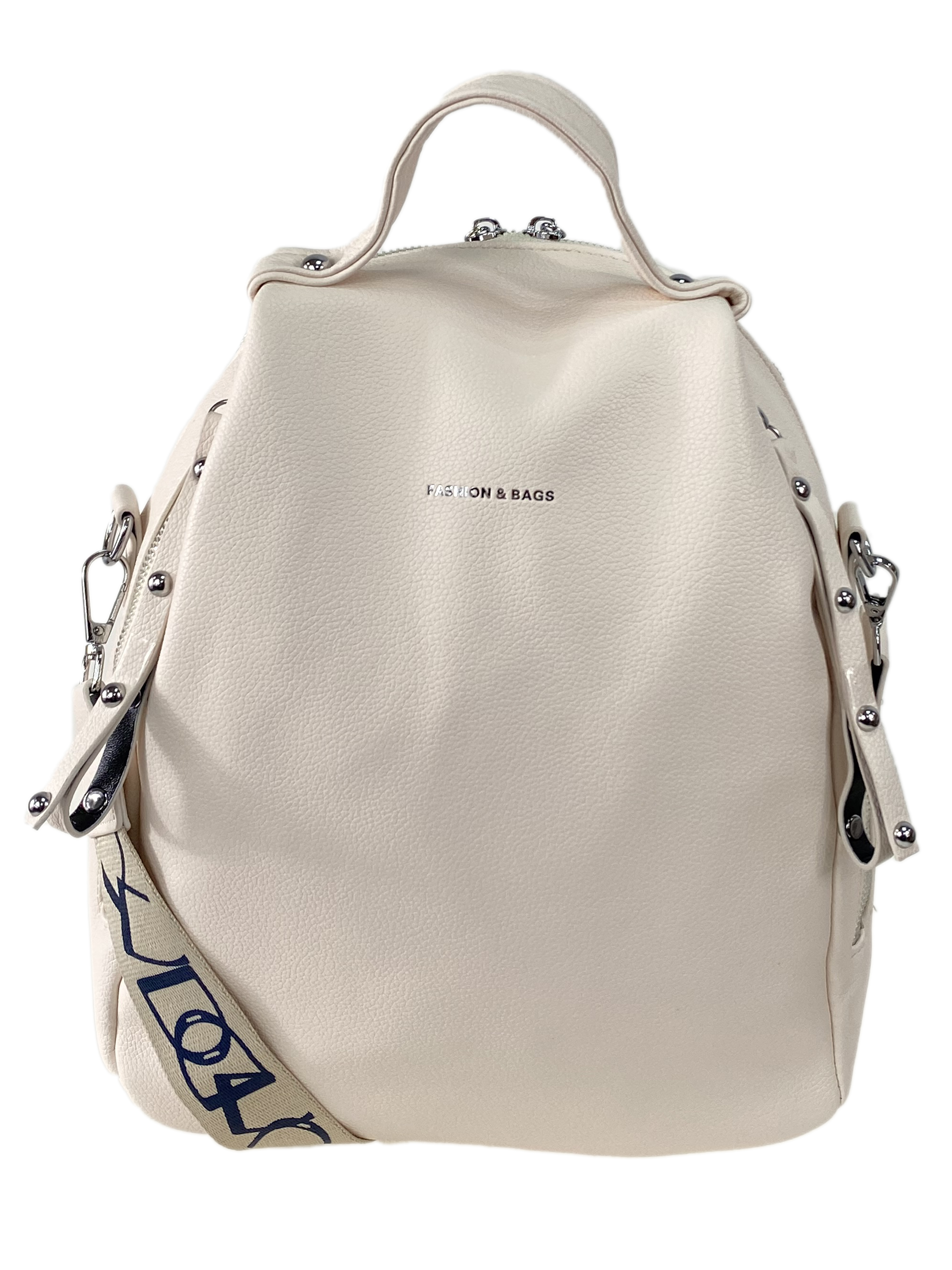 На фото 2 - Женская сумка-рюкзак  из искусственной кожи, цвет молочный