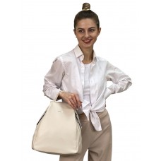 На фото 1 - Женский рюкзак   из искусственной кожи, цвет молочный