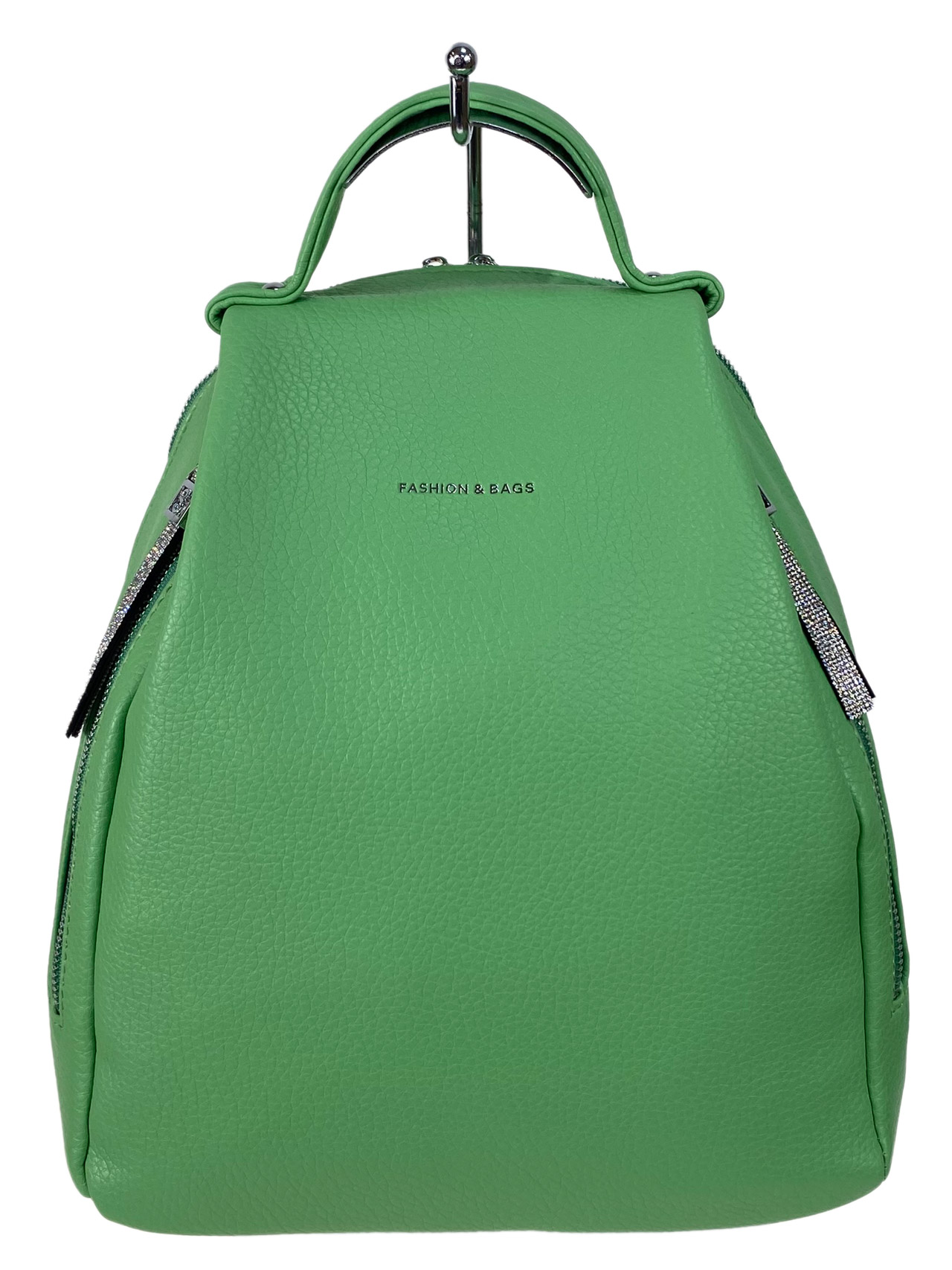На фото 3 - Женский рюкзак   из искусственной кожи, цвет зеленый