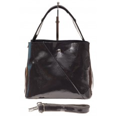 На фото 2 - Женская сумка шоппер из натуральной кожи, цвет серый