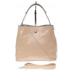 На фото 2 - Женская сумка шоппер из натуральной кожи, цвет молочно-белый
