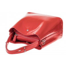 На фото 3 - Женская сумка шоппер из натуральной кожи, цвет красный