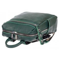 На фото 4 - Женский рюкзак-трансформер из натуральной кожи, цвет зелёный