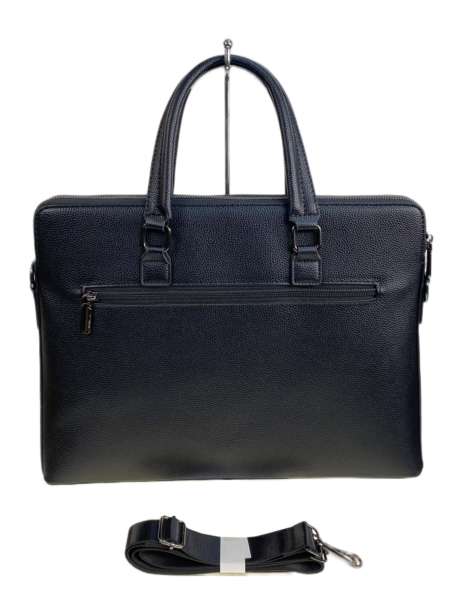 На фото 1 - Сумка портфель для документов из искусственной кожи, цвет черный