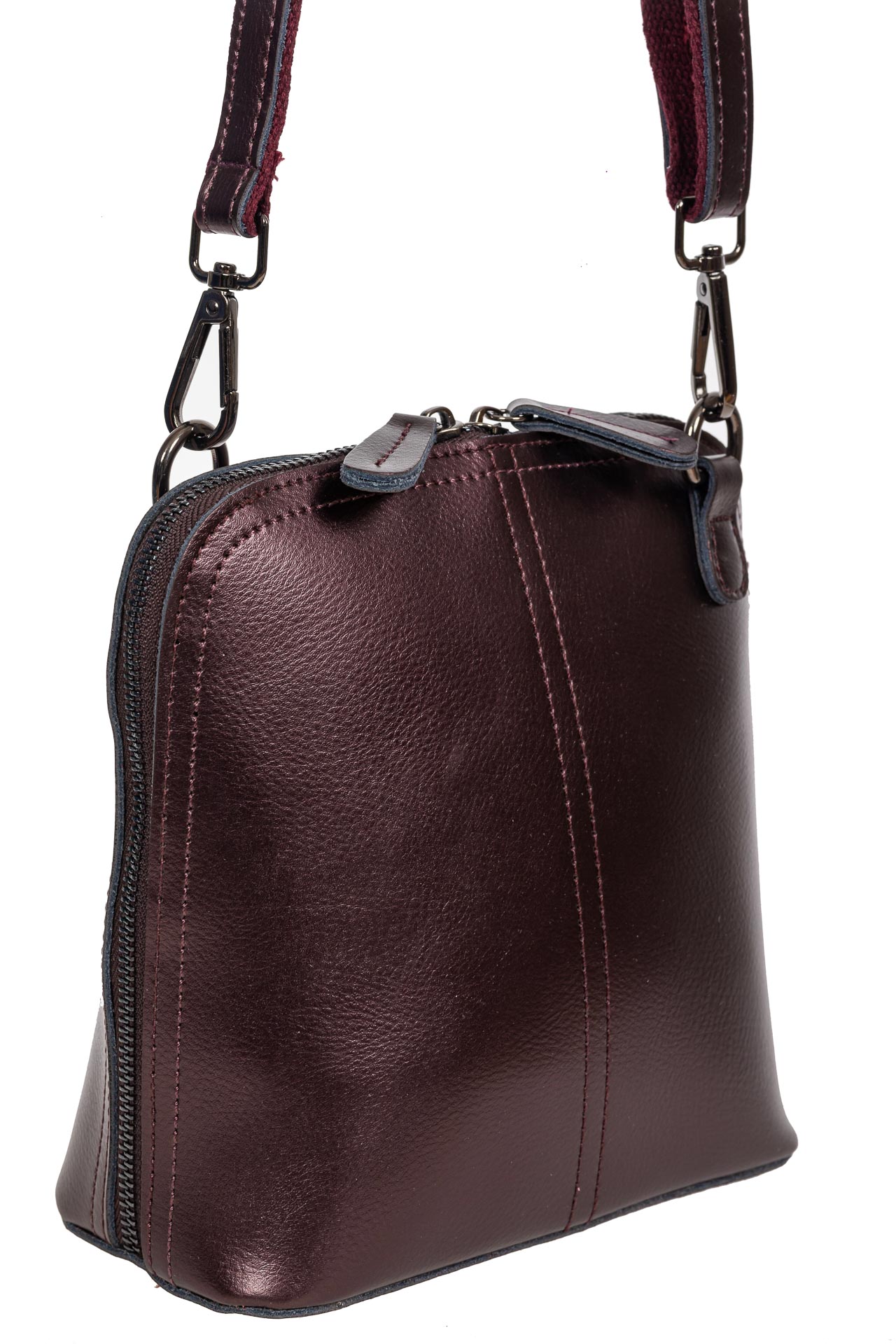 На фото 1 - Каркасная сумка кросс-боди из натуральной кожи, цвет бронзовый