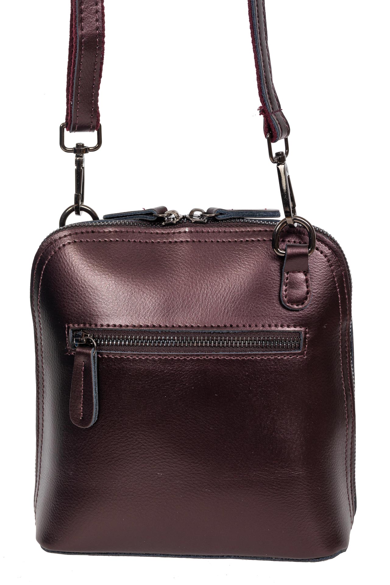 На фото 3 - Каркасная сумка кросс-боди из натуральной кожи, цвет бронзовый