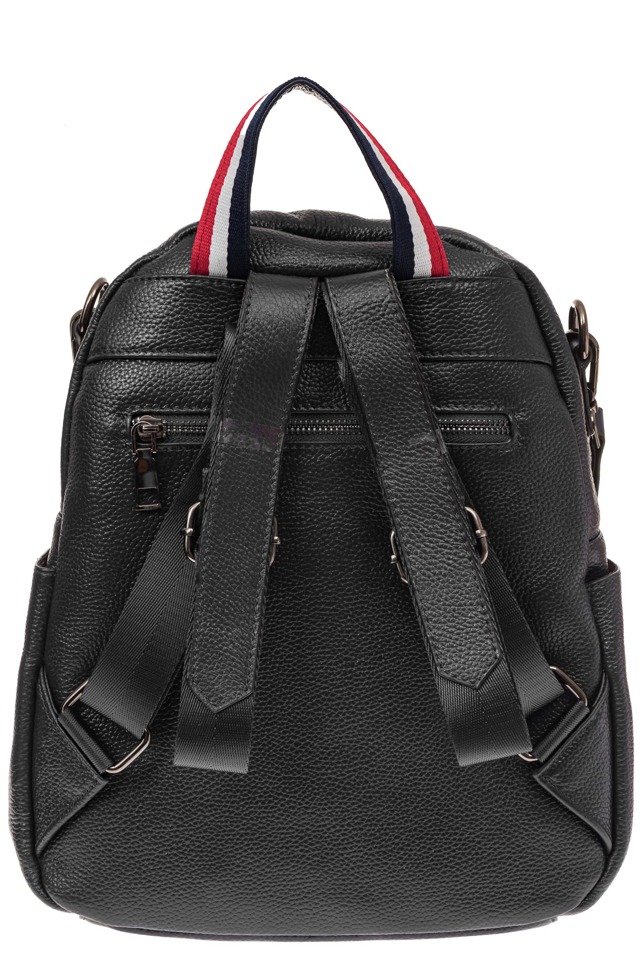 На фото 2 - Женский рюкзак из натуральной кожи для города, цвет черный