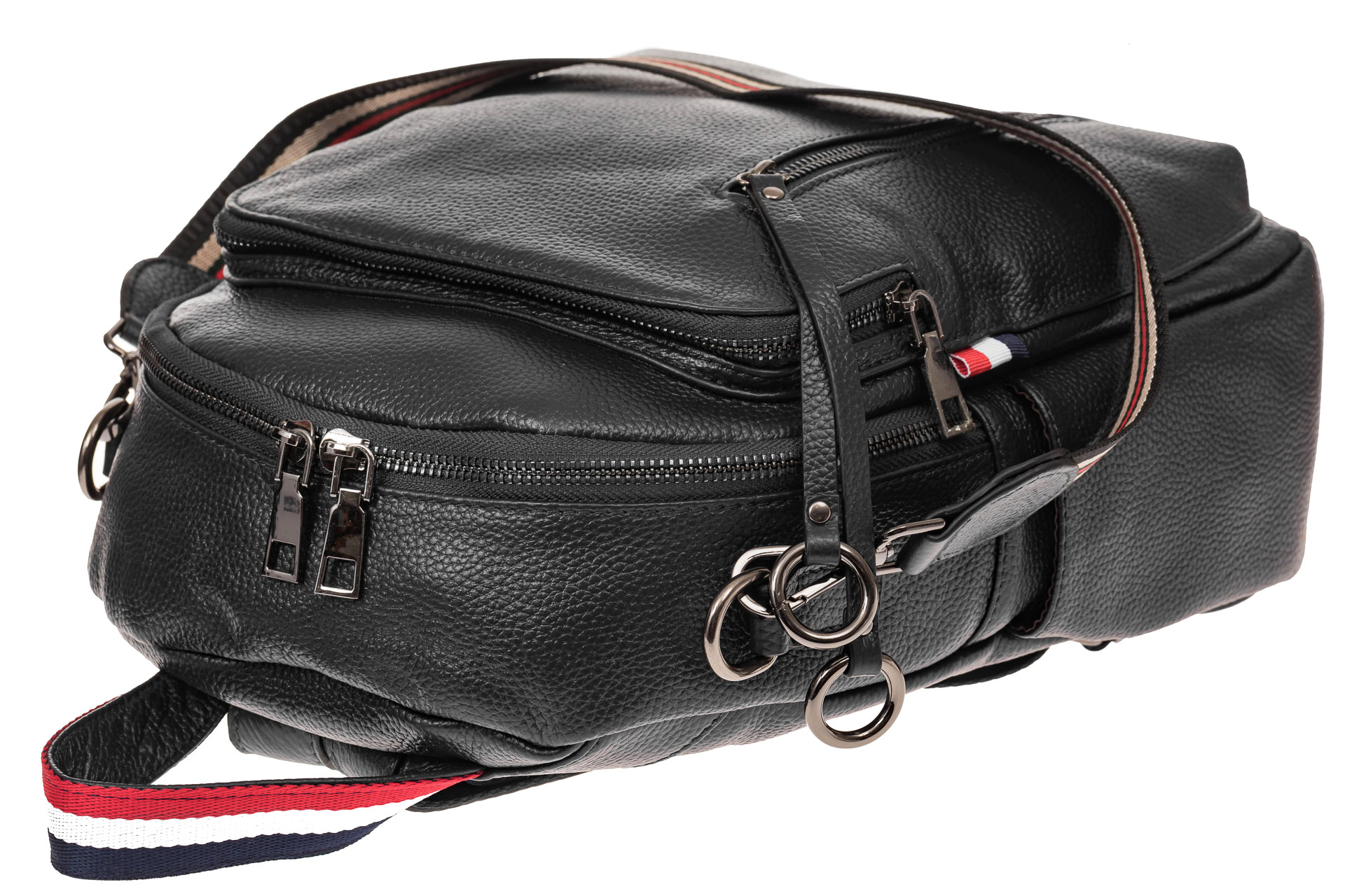 На фото 3 - Женский рюкзак из натуральной кожи для города, цвет черный