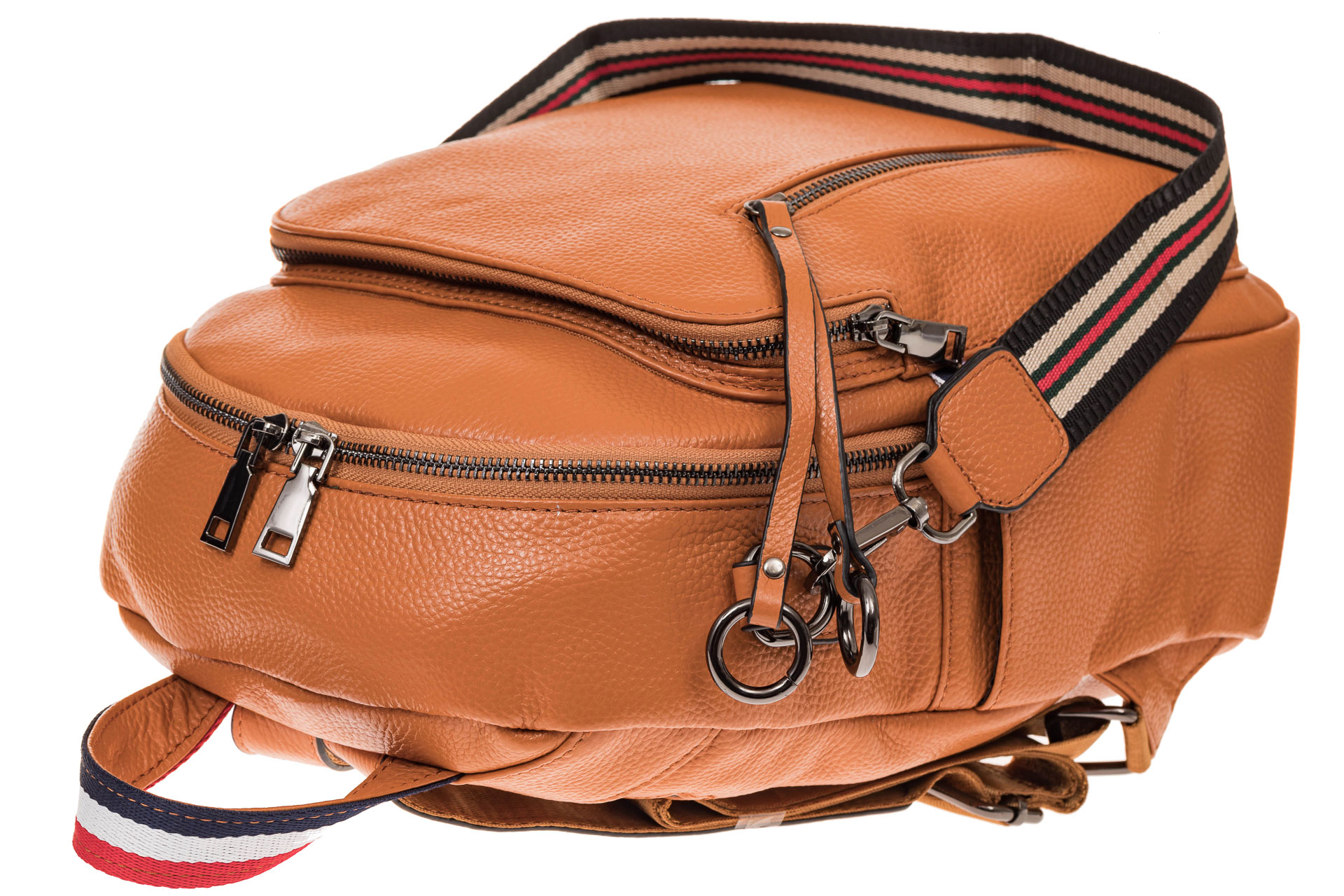 На фото 3 - Женский рюкзак из натуральной кожи для города, цвет рыжий 