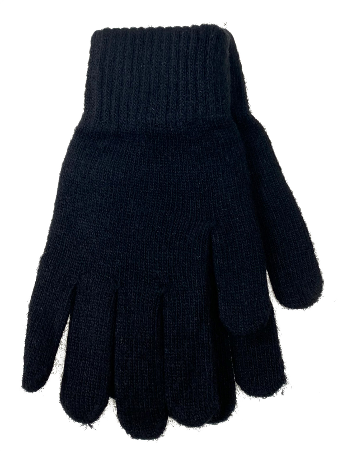 На фото 1 - Мужские теплые перчатки из шерсти, цвет черный