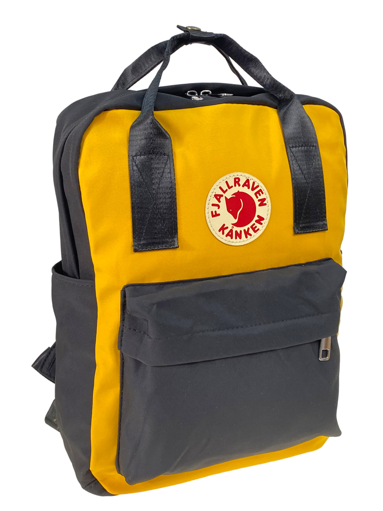 На фото 1 - Молодежный рюкзак из  текстиля, цвет желтый с черным 