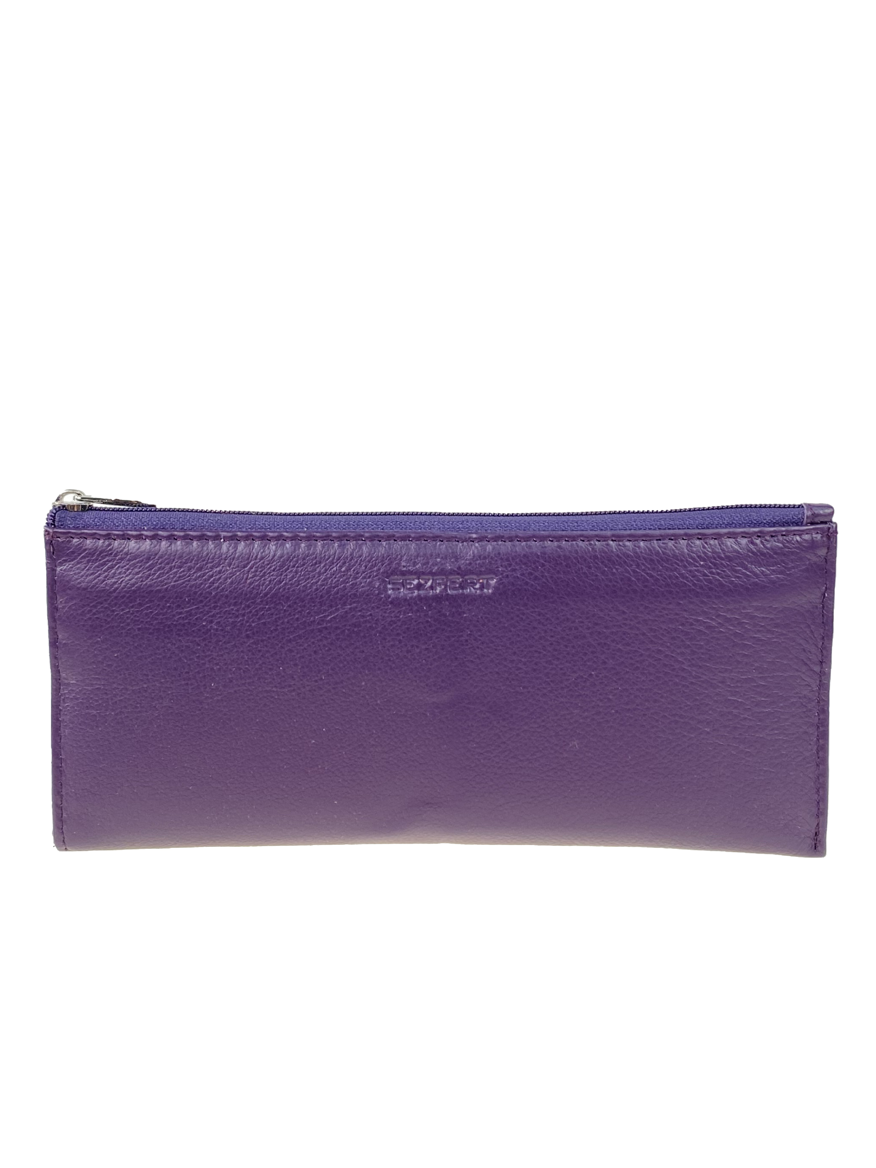 На фото 2 - Женский портмоне из натуральной кожи, цвет фиолетовый