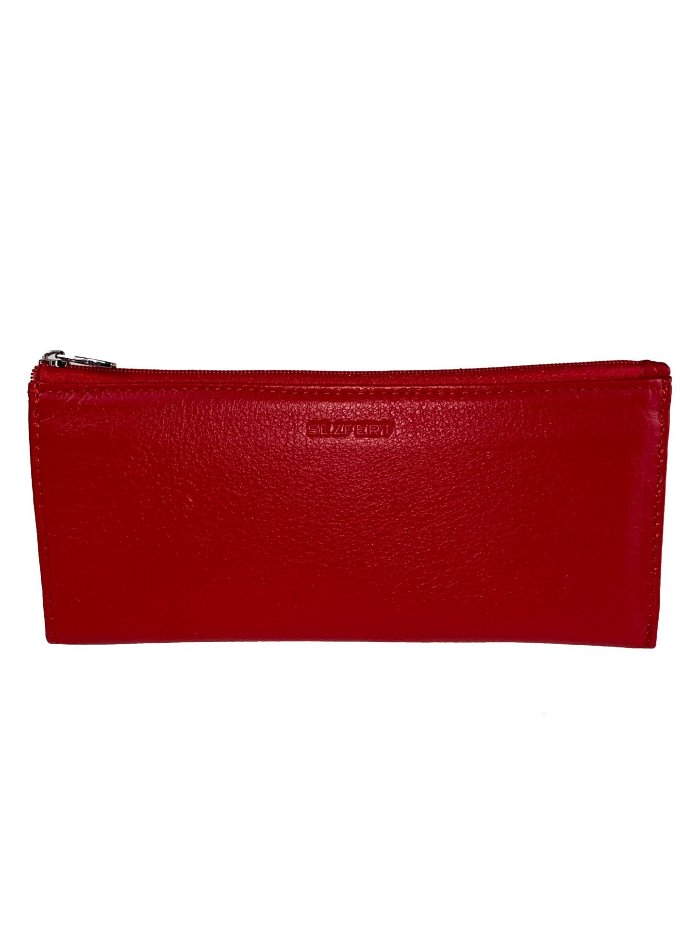 На фото 1 - Кожаный кошелёк-картхолдер, цвет красный