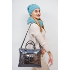 На фото 1 - Женская сумка тоут из  искусственной кожи, цвет  серый