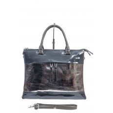 На фото 2 - Женская сумка тоут из  искусственной кожи, цвет  серый