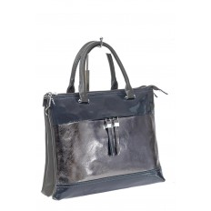 На фото 3 - Женская сумка тоут из  искусственной кожи, цвет  серый