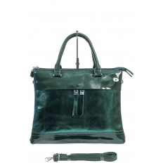 На фото 2 - Женская сумка тоут из  искусственной кожи, цвет  зеленый