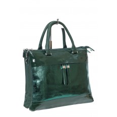 На фото 3 - Женская сумка тоут из  искусственной кожи, цвет  зеленый