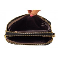 На фото 2 - Женский кошелек-клатч из искусственной кожи, цвет черный