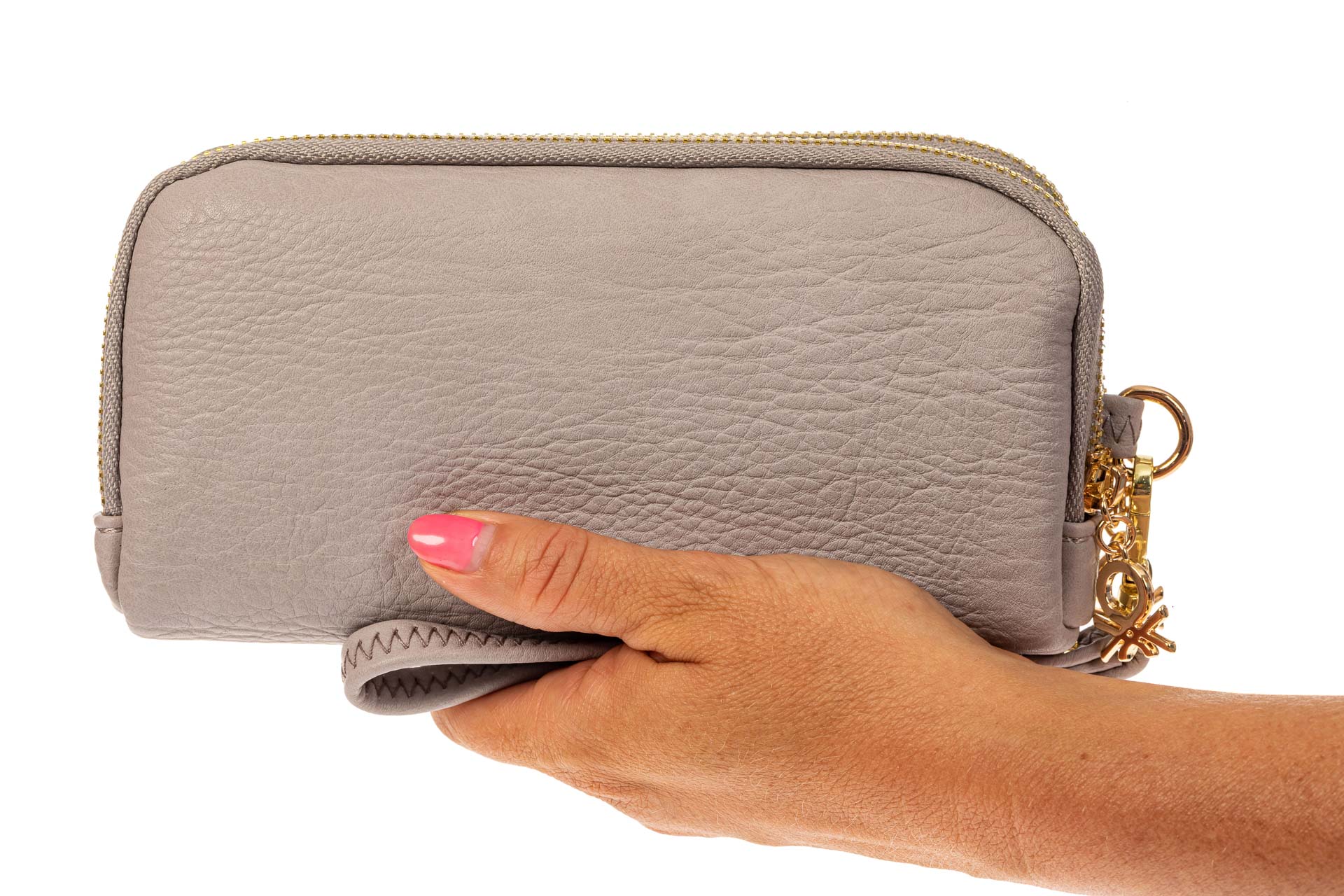 На фото 3 - Женский кошелек-клатч из искусственной кожи, цвет серый