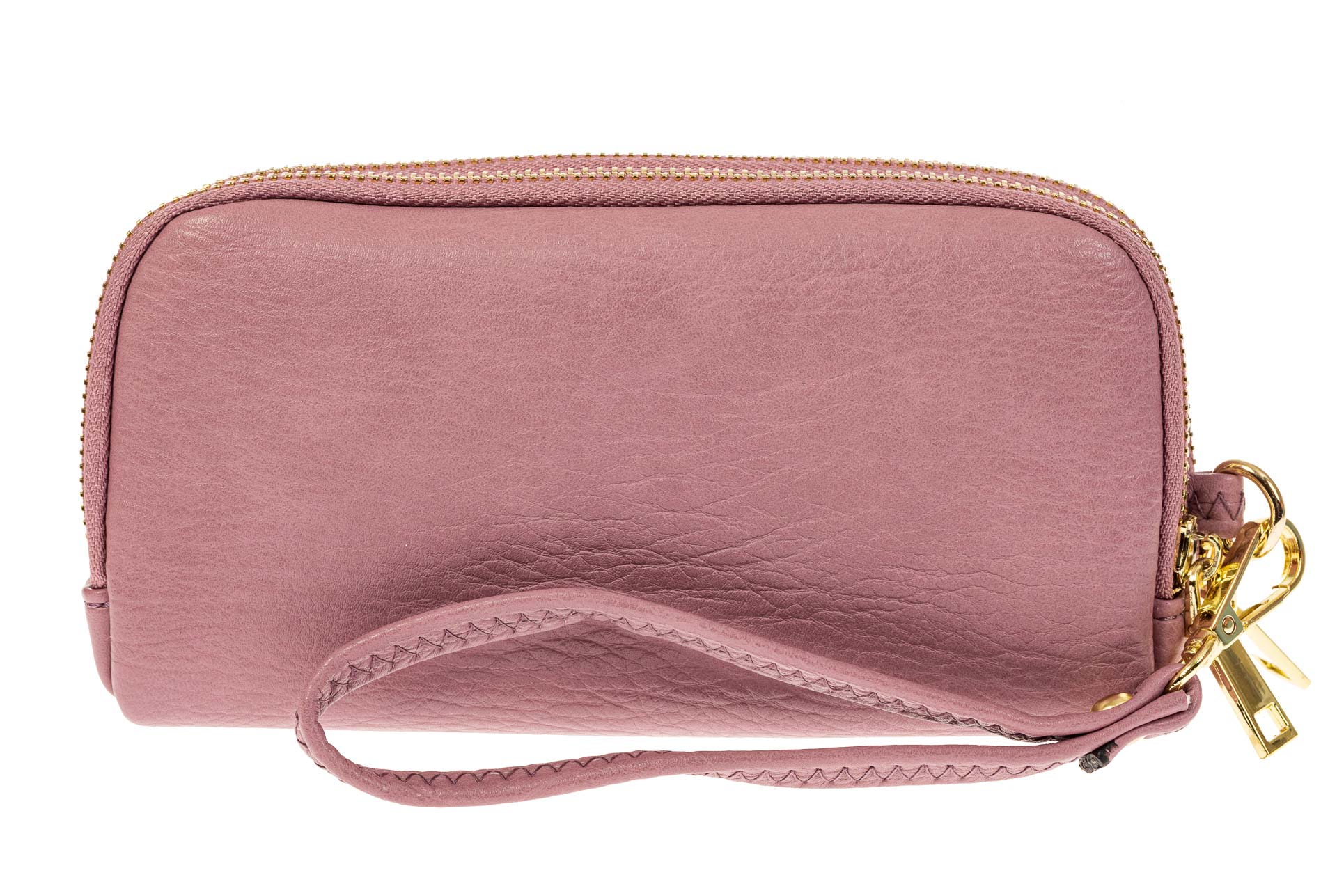 На фото 1 - Женский кошелек-клатч из искусственной кожи, цвет розовый
