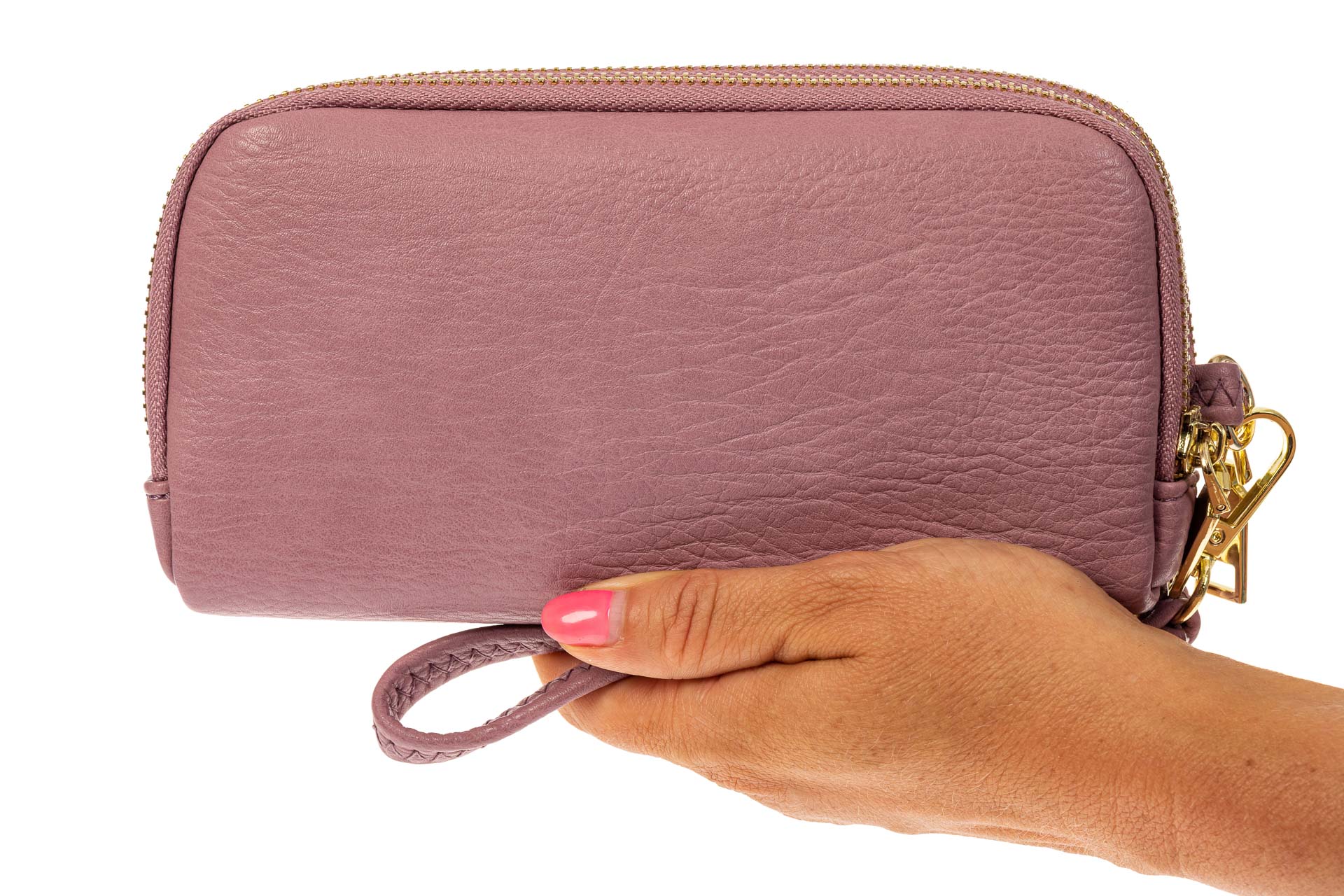 На фото 3 - Женский кошелек-клатч из искусственной кожи, цвет розовый