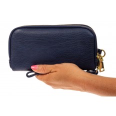 На фото 3 - Женский кошелек-клатч из искусственной кожи, цвет синий