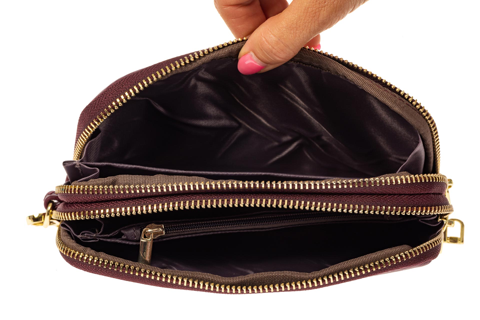 На фото 2 - Женский кошелек-клатч из искусственной кожи, цвет бордо