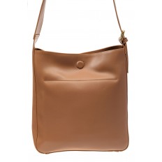 На фото 3 - Женская сумка-пакет из натуральной кожи, цвет бежевый