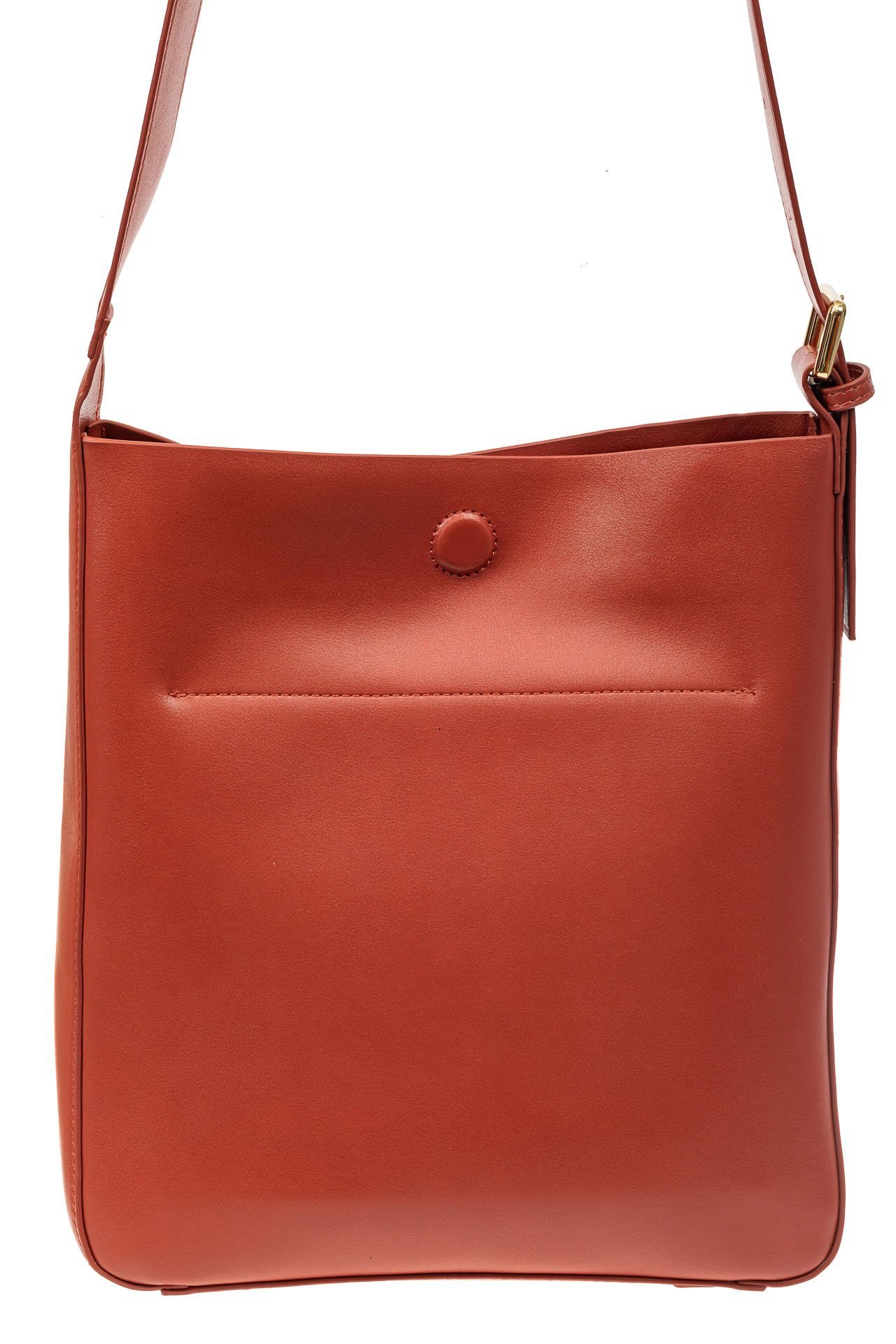 На фото 3 - Женская сумка-пакет из натуральной кожи, цвет кирпичный