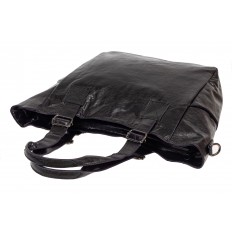 На фото 4 - Женская сумка-трапеция из искусственной кожи, цвет чёрный
