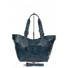 На фото 3 - Женская сумка-трапеция из искусственной кожи, цвет синий