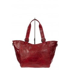 На фото 2 - Женская сумка-трапеция из искусственной кожи, цвет красный