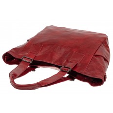 На фото 4 - Женская сумка-трапеция из искусственной кожи, цвет красный