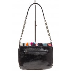 На фото 3 - Женская сумка flap из натурального меха, вертикальный мультицвет