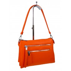На фото 1 - Женская сумка из искусственной кожи, цвет оранжевый